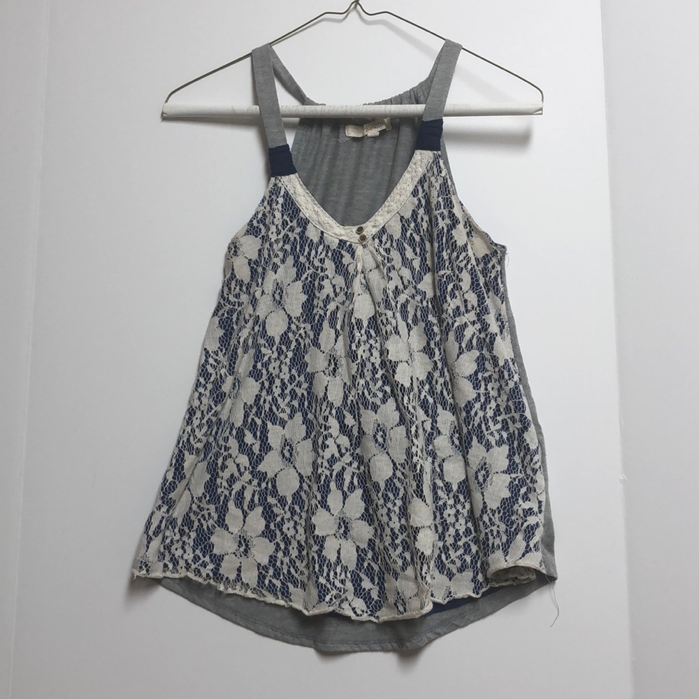 Lace Overlay Tank Top
